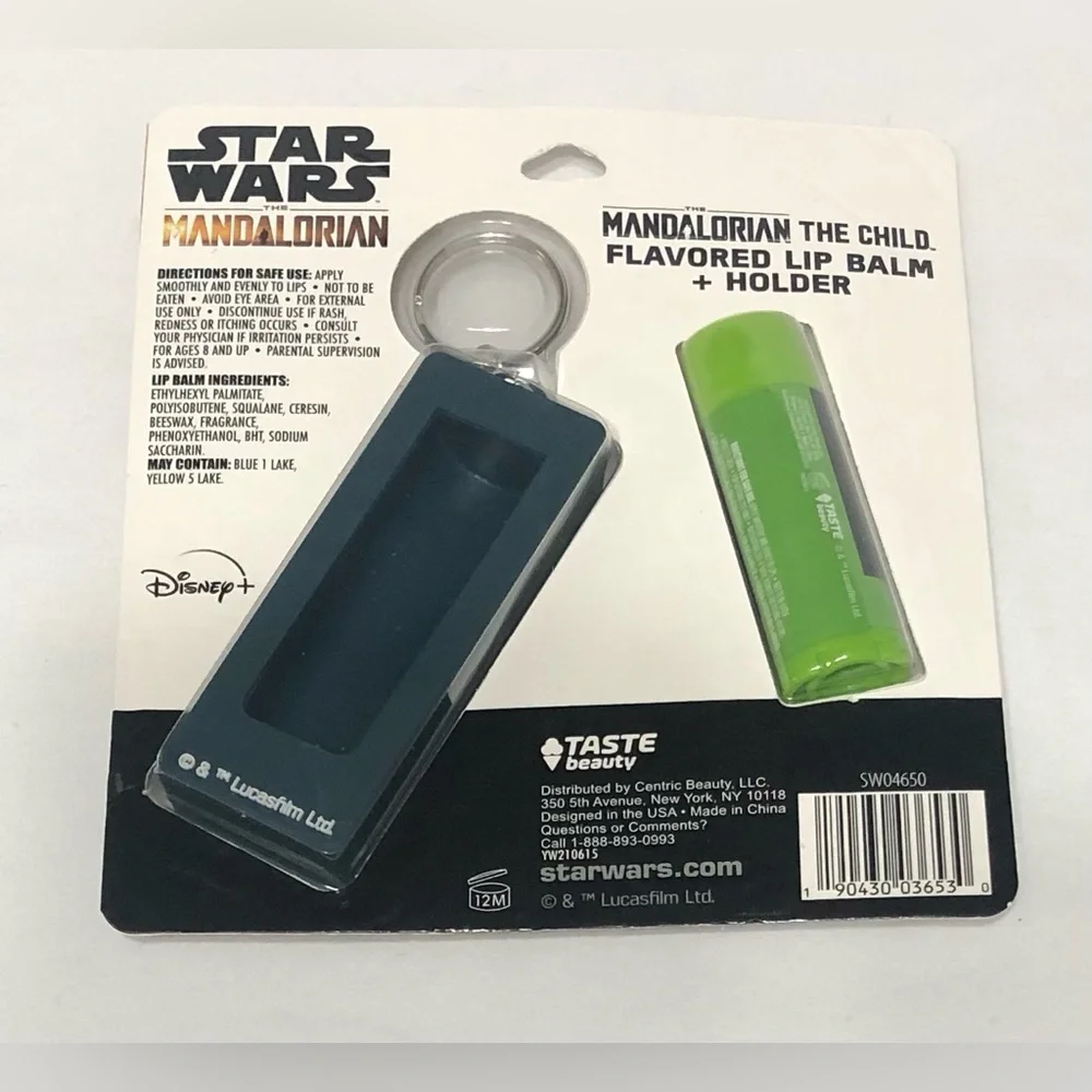 Disney Star Wars Mandalorian Baby Yoda Lip Balm and Holder.0.12Oz.